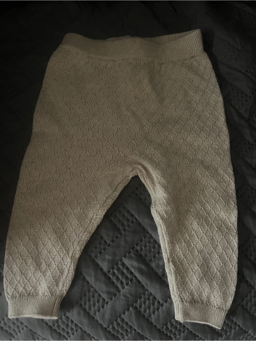 Hanna Andersson 3-6 Mo Infant Textured Knit Pants — Cream - Perfect condition!